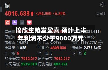 锦欣生殖发盈喜 预计上半年利润不少于9000万元