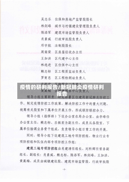 疫情的研判报告/新冠肺炎疫情研判报告