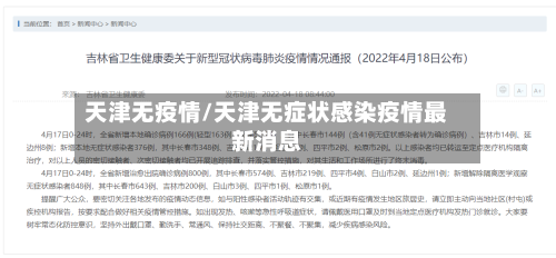 天津无疫情/天津无症状感染疫情最新消息