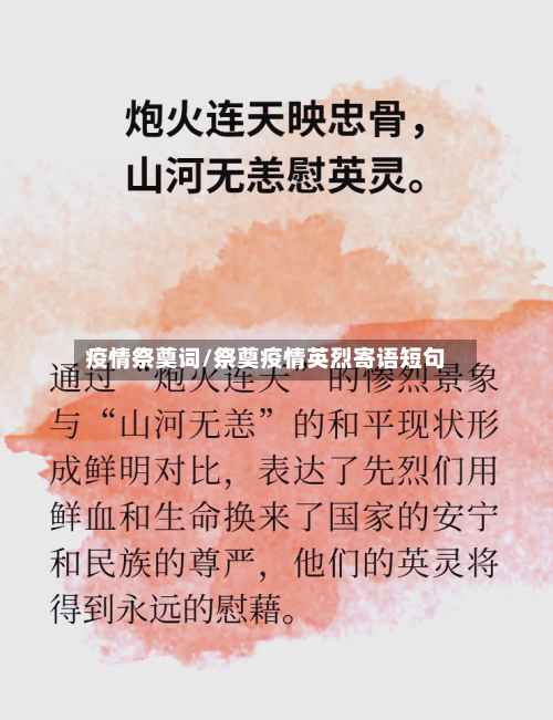 疫情祭奠词/祭奠疫情英烈寄语短句-第2张图片