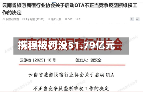 携程被罚没51.79亿元