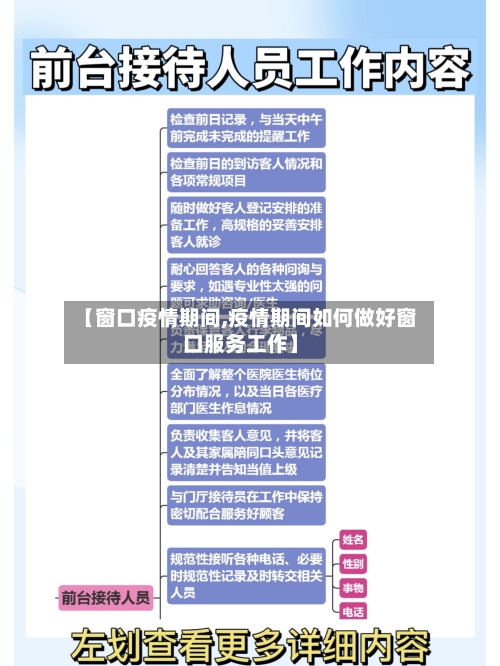 【窗口疫情期间,疫情期间如何做好窗口服务工作】-第3张图片