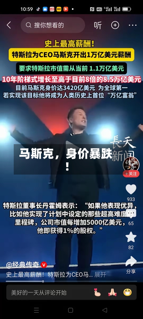 马斯克，身价暴跌！