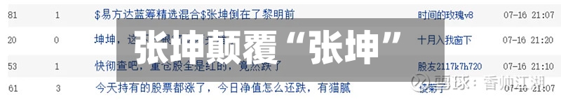 张坤颠覆“张坤”
