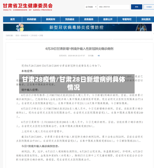 甘肃28疫情/甘肃28日新增病例具体情况-第3张图片