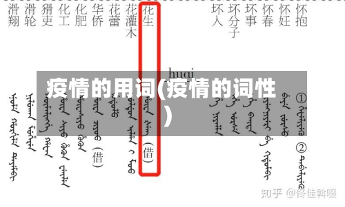 疫情的用词(疫情的词性)