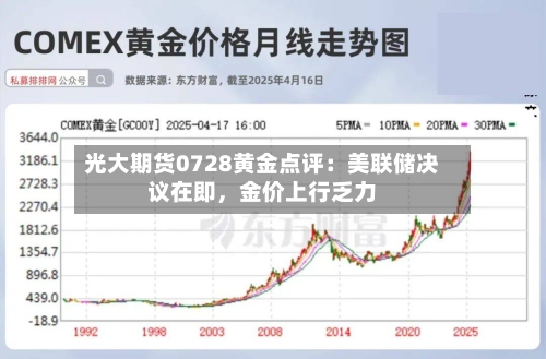 光大期货0728黄金点评：美联储决议在即，金价上行乏力