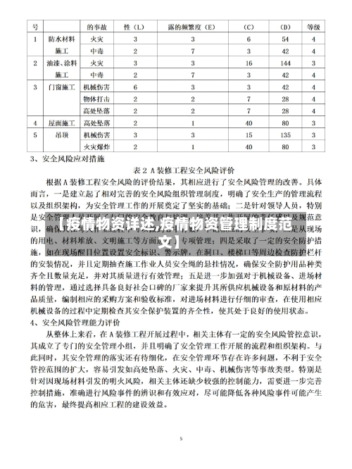 【疫情物资详述,疫情物资管理制度范文】-第3张图片