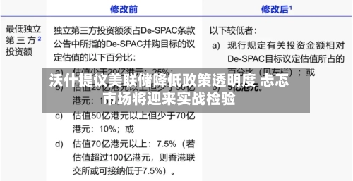 沃什提议美联储降低政策透明度 忐忑市场将迎来实战检验-第2张图片