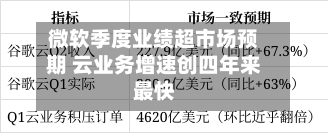 微软季度业绩超市场预期 云业务增速创四年来最快