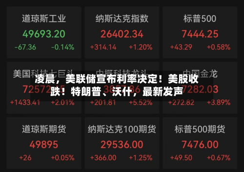 凌晨，美联储宣布利率决定！美股收跌！特朗普、沃什	，最新发声-第3张图片