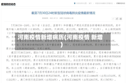 河南疫情新增病历(河南疫情 新增)-第2张图片
