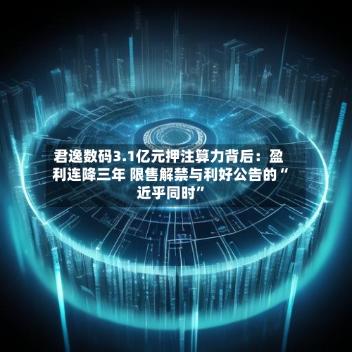 君逸数码3.1亿元押注算力背后：盈利连降三年 限售解禁与利好公告的“近乎同时	”-第2张图片