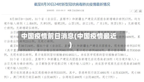 中国疫情前日消息(中国疫情最近)-第2张图片