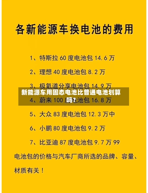 新能源车用固态电池比普通电池划算吗？