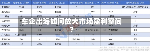 车企出海如何放大市场盈利空间?-第2张图片