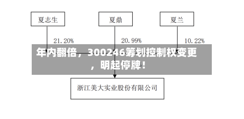 年内翻倍，300246筹划控制权变更	，明起停牌！-第2张图片