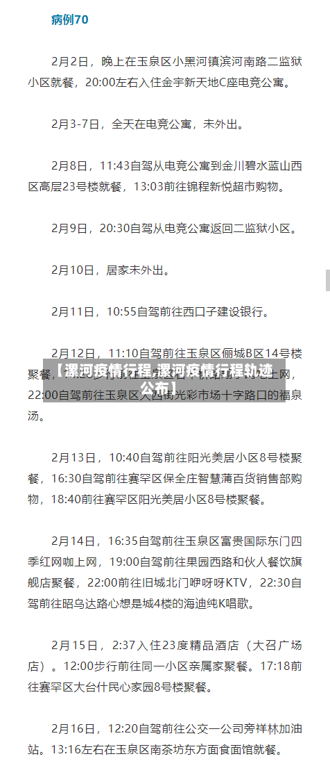 【漯河疫情行程,漯河疫情行程轨迹公布】