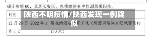 陕西不明疫情/陕西发现一例疑似-第2张图片
