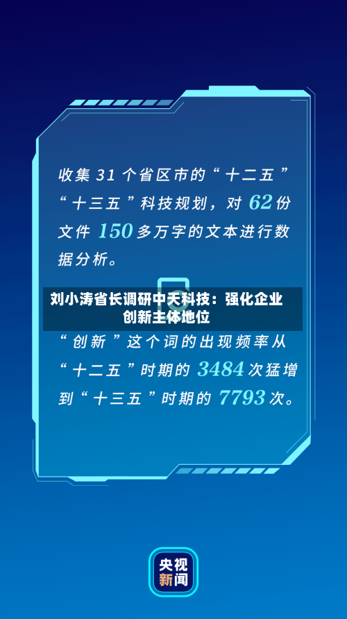 刘小涛省长调研中天科技：强化企业创新主体地位