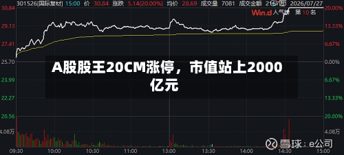 A股股王20CM涨停	，市值站上2000亿元-第2张图片