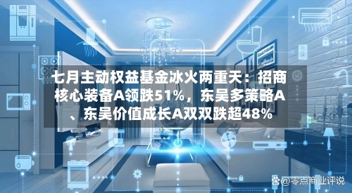 七月主动权益基金冰火两重天：招商核心装备A领跌51%，东吴多策略A、东吴价值成长A双双跌超48%-第2张图片
