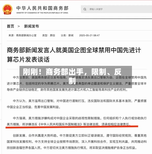 刚刚！商务部出手，限制、反制-第2张图片