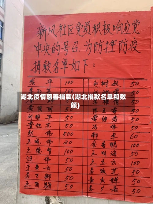 湖北疫情慈善捐款(湖北捐款名单和数额)-第3张图片