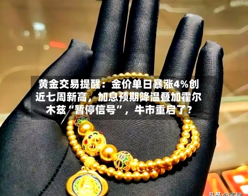 黄金交易提醒：金价单日暴涨4%创近七周新高，加息预期降温叠加霍尔木兹“暂停信号”，牛市重启了？