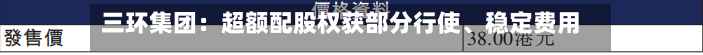 三环集团：超额配股权获部分行使	、稳定费用行动及稳定费用期结束-第2张图片