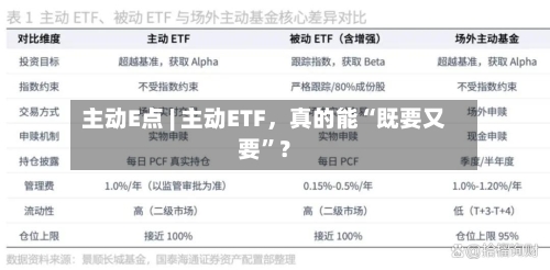 主动E点 | 主动ETF，真的能“既要又要”？-第2张图片
