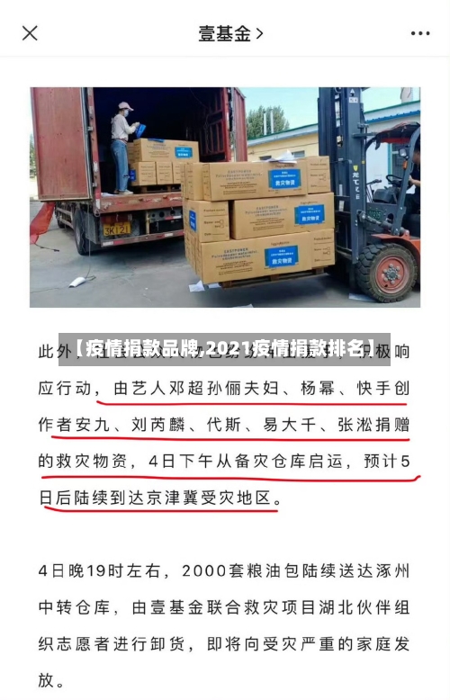 【疫情捐款品牌,2021疫情捐款排名】-第2张图片