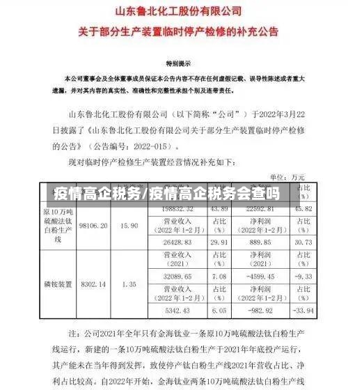 疫情高企税务/疫情高企税务会查吗