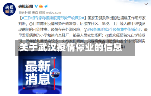 关于武汉疫情停业的信息