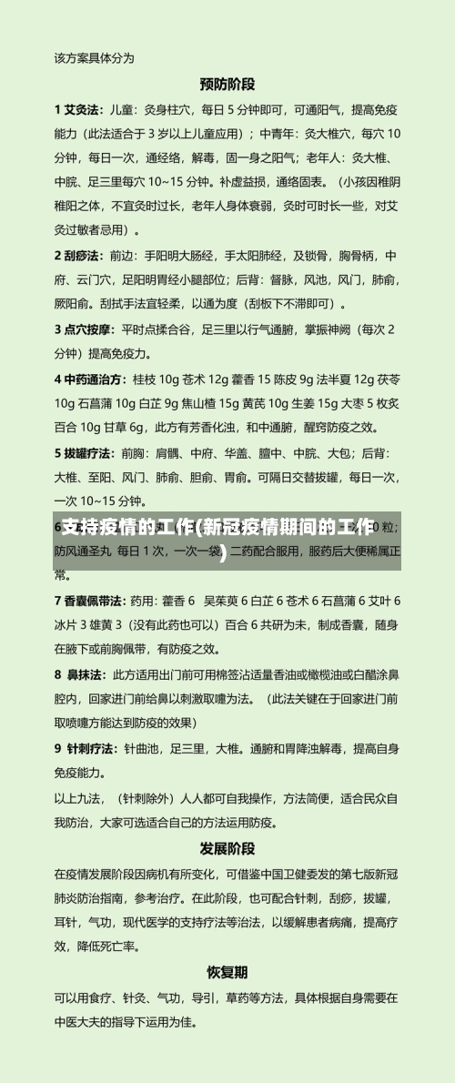 支持疫情的工作(新冠疫情期间的工作)