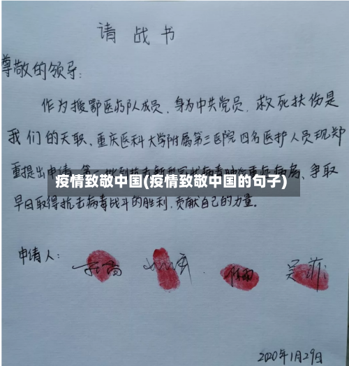 疫情致敬中国(疫情致敬中国的句子)