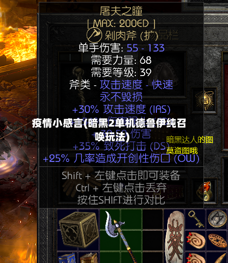 疫情小感言(暗黑2单机德鲁伊纯召唤玩法)