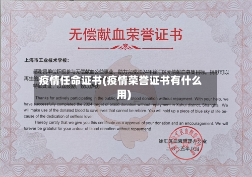 疫情任命证书(疫情荣誉证书有什么用)