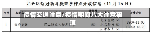 疫情交通注意/疫情期间八大注意事项-第2张图片