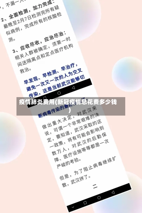 疫情肺炎费用(新冠疫情总花费多少钱)