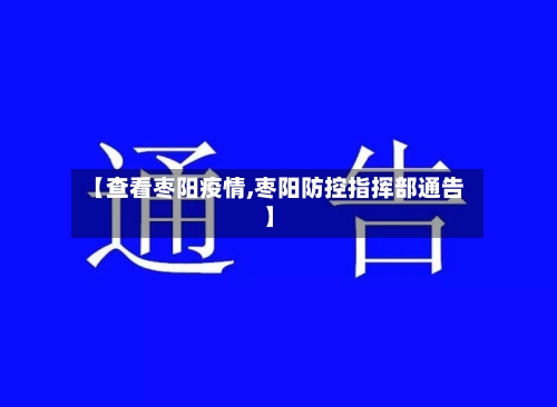 【查看枣阳疫情,枣阳防控指挥部通告】-第2张图片