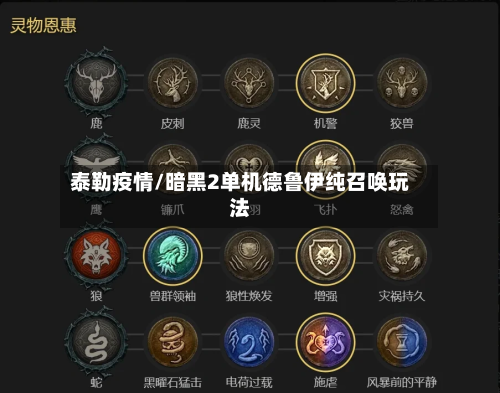 泰勒疫情/暗黑2单机德鲁伊纯召唤玩法-第2张图片